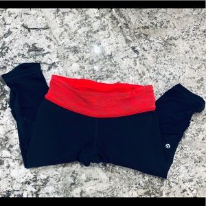 lululemon athletica Grey & Red Capri Tights